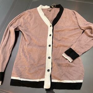 Women's Two-Tone Cardigan Sweater